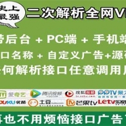 手机无广告电影解析源码 全网VIP视频解析接口二次解析源码带后台